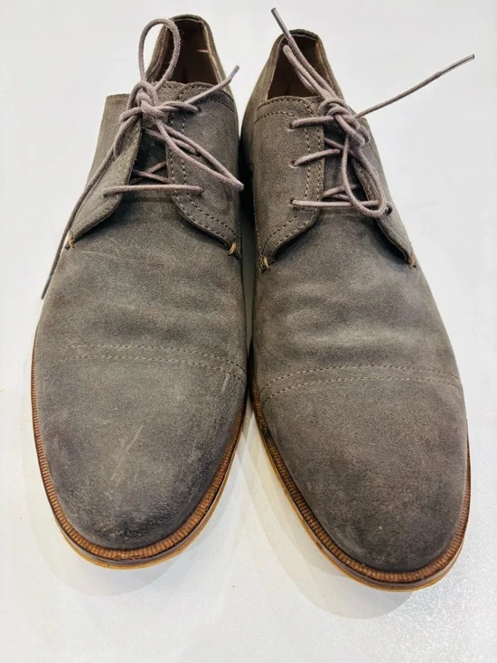 Banana Republic Men's Suede Derby Shoes in Gray size 10.5 - Picture 4 of 8